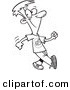 Vector of a Cartoon Boy Walking with a Good Attitude - Outlined Coloring Page Drawing by Toonaday
