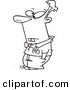 Vector of a Cartoon Buck Toothed Geek - Coloring Page Outline by Toonaday