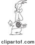 Vector of a Cartoon Bullied Man with a Target on His Back - Coloring Page Outline by Toonaday