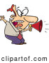 Vector of a Cartoon Businessman Aggressively Shouting in to a Megaphone by Toonaday
