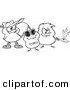 Vector of a Cartoon Cartoon Black and White Outline Design of Chick Peeps - Coloring Page Outline by Toonaday