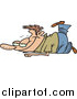 Vector of a Cartoon Caucasian Man Relaxing on the Ground by Toonaday