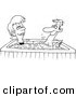 Vector of a Cartoon Couple in a Hot Tub - Coloring Page Outline by Toonaday