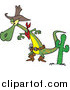 Vector of a Cartoon Cowboy Lizard Prepared to Draw His Gug by Toonaday
