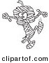 Vector of a Cartoon Dancing Mummy - Coloring Page Outline by Toonaday