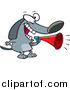 Vector of a Cartoon Dog Announcing with a Megaphone by Toonaday