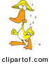 Vector of a Cartoon Duck Wearing Rain Hat and Waiting for Stormy Weather by Toonaday