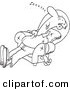 Vector of a Cartoon Exhausted Man Sleeping in an Arm Chair - Outlined Coloring Page Drawing by Toonaday