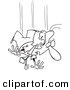 Vector of a Cartoon Falling Businessman - Outlined Coloring Page by Toonaday