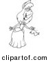 Vector of a Cartoon Farewell Princess - Outlined Coloring Page by Toonaday