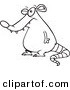 Vector of a Cartoon Fat Rat - Coloring Page Outline by Toonaday
