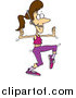 Vector of a Cartoon Female Jazzercise Instructor by Toonaday