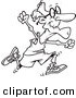 Vector of a Cartoon Fit Senior Man Running - Coloring Page Outline by Toonaday