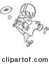 Vector of a Cartoon Football Player Kicking - Outlined Coloring Page by Toonaday