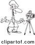 Vector of a Cartoon Friendly Photographer - Coloring Page Outline by Toonaday