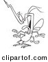 Vector of a Cartoon Goofy Mosquito - Outlined Coloring Page by Toonaday