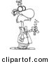 Vector of a Cartoon Goofy Scientist - Coloring Page Outline by Toonaday
