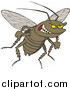 Vector of a Cartoon Grinning Evil Cockroach by Toonaday