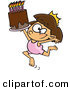 Vector of a Cartoon Gymnastics Princess Girl Wearing a Tiara While Prancing Around with a Birthday CakeCartoon Gymnastics Princess Girl Wearing a Tiara While Prancing Around with a Birthday Cake by Toonaday