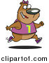 Vector of a Cartoon Happy Female Bear Jogging by Toonaday