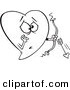 Vector of a Cartoon Heart Cupid with a Broken Arrow - Outlined Coloring Page by Toonaday