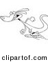 Vector of a Cartoon Hopping Kangaroo - Coloring Page Outline by Toonaday