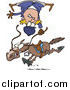 Vector of a Cartoon Horse Throwing a off a Rider by Toonaday