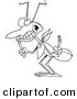 Vector of a Cartoon Hungry Ant - Outlined Coloring Page by Toonaday