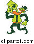 Vector of a Cartoon Irish Man Drinking Beer from Clover Green Mug by Zooco