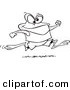 Vector of a Cartoon Jogging Frog - Coloring Page Outline by Toonaday