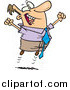Vector of a Cartoon Joyful Jumping White Businessman by Toonaday