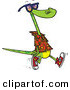 Vector of a Cartoon Lizard Wearing Summer Clothes, Shoes, and Sunglasses While Walking by Toonaday