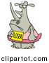 Vector of a Cartoon Loser Ballerina Rhino in a Tutu by Toonaday