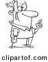 Vector of a Cartoon Man Reminding - Coloring Page Outline by Toonaday