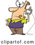 Vector of a Cartoon Man Using Can Phone with String by Toonaday