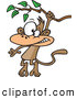 Vector of a Cartoon Monkey Swinging from a Treen Branch by Toonaday