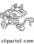 Vector of a Cartoon Mummy Cat - Coloring Page Outline by Toonaday