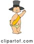 Vector of a Cartoon New Year's Baby Wearing a Sash, Diaper and a Hat and Waving by Djart