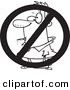 Vector of a Cartoon No Smoking Sign - Coloring Page Outline by Toonaday