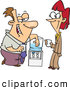 Vector of a Cartoon Offic Employees Flirting at the Water Cooler by Toonaday