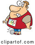 Vector of a Cartoon Olympic Track and Field Shotput Athlete Man Dropping the Ball on His Foot by Toonaday
