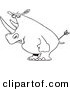 Vector of a Cartoon Peeved Rhino - Coloring Page Outline by Toonaday