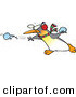 Vector of a Cartoon Penguin Throwing Snow Balls by Toonaday