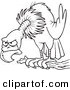 Vector of a Cartoon Perched Buzzard - Coloring Page Outline by Toonaday