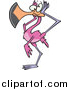 Vector of a Cartoon Pink Flamingo Covering His Ears by Toonaday