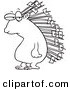 Vector of a Cartoon Porcupine with Memos on His Quills - Outlined Coloring Page by Toonaday
