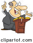 Vector of a Cartoon Preaching Pastor at a Podium by Toonaday