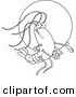 Vector of a Cartoon Proud Shrimp in the Spotlight - Coloring Page Outline by Toonaday