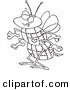Vector of a Cartoon Quilted Bee - Coloring Page Outline by Toonaday
