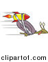 Vector of a Cartoon Rocket Strapped onto an Express Mail Fast Snail by Toonaday